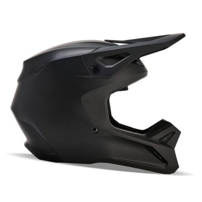 Capacete integral preto mate para motocross com viseira