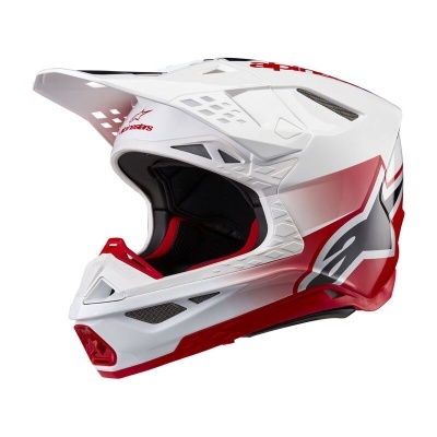 Capacete Alpinestars Supertech M10 Unite Branco Vermelho