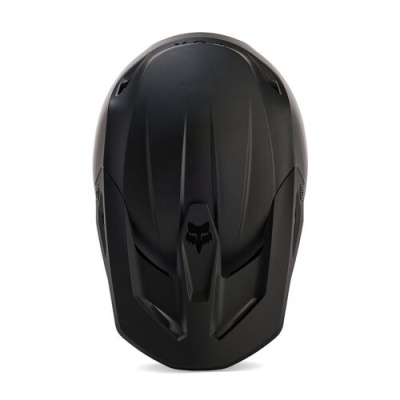 Capacete preto mate com logotipo de raposa frontal