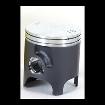 Pistão metálico cinzento com topos prateados e furo circular