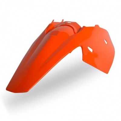 Para-lama dianteiro de mota em plástico laranja isolado