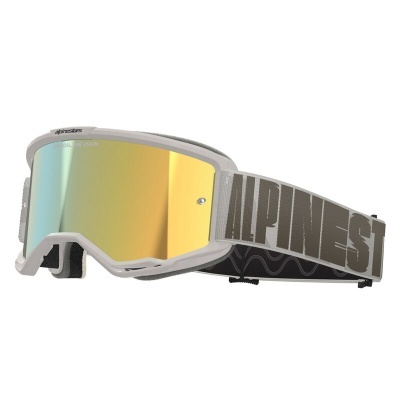 Óculos de proteção desportivos cinza com lente espelhada e correia ALPINEST.