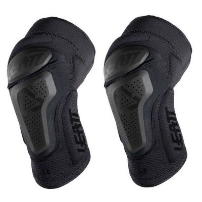 Par de joelheiras LEATT pretas com proteções rígidas