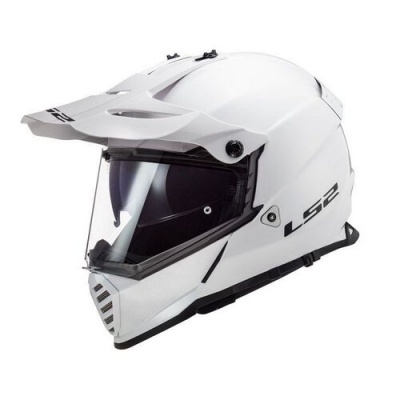 Capacete de moto integral branco LS2 com viseira transparente