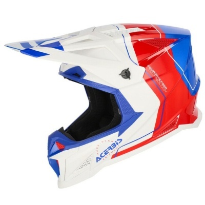 Capacete Acerbis T711 Branco Azul Vermelho