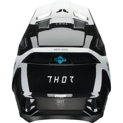Capacete de mota THOR preto e branco modelo M19-X68