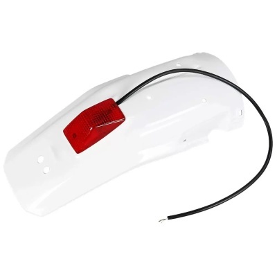 Pára-lama branco com reflector vermelho e fio preto