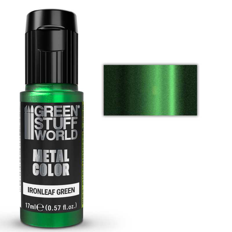 Tinta Vivid Metallic Paint - Ironleaf Green Frasco de tinta metálica verde metálico Ironleaf Green da marca Green Stuff World