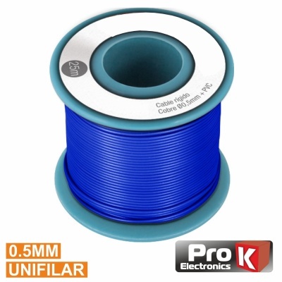 Cabo Unifilar Azul 0,5Mm Rolo 25M Prok