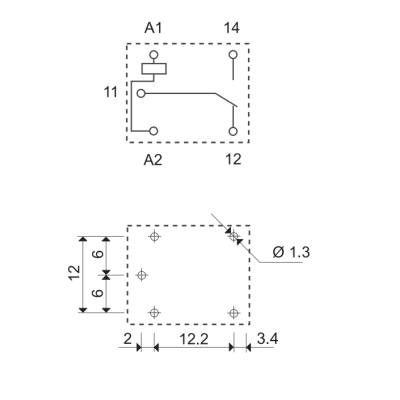 Relé Ubobina : SPDT  Ubobina : 12VDC  15A  10A/250VAC 36.11.9.012.4011 Finder Relé Ubobina : SPDT  Ubobina : 12VDC  15A  10A/250VAC 36.11.9.012.4011 Finder