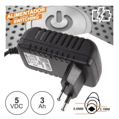 Alimentador Switching C/ Ficha DC 5V 3A