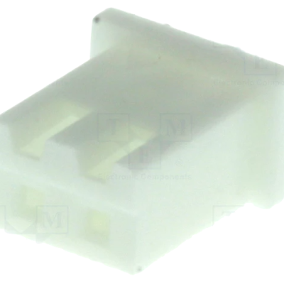 Conector elétrico branco de plástico com três pinos