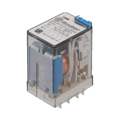 Relé Finder eletromagnético  4PDT  Ubobina : 12VDC  max,250VAC 55.34.9.012.0040