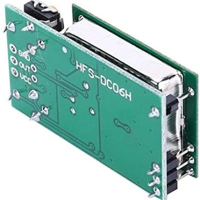 Placa eletrónica verde com componentes e texto impresso HFS-DC06H.