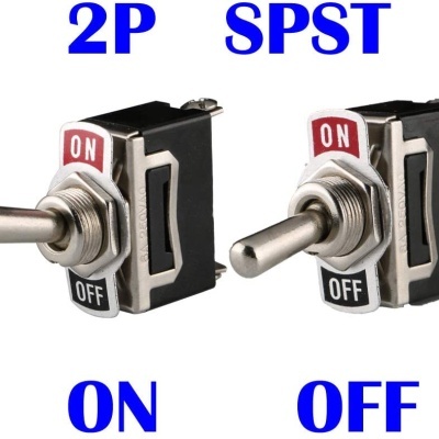 Interruptor de alavanca, interruptor basculante, SPST 12V-24V-48V-110V/10A, 220V-230V/6A