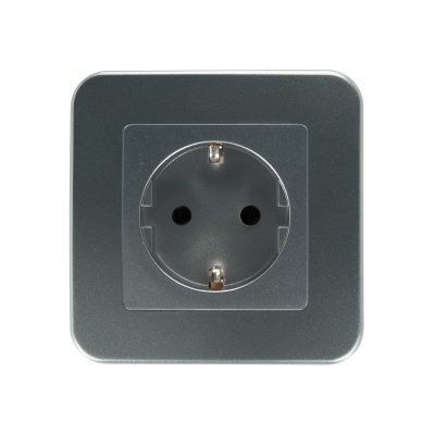 Tomada Tipo F Schuko Classic - Cor : Cinza