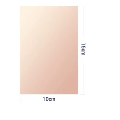 Folha bege retangular 15x10 cm com linhas de medição azuis