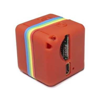 Câmara Vigilância Miniatura C/ Áudio Bateria 1080p Vermelho