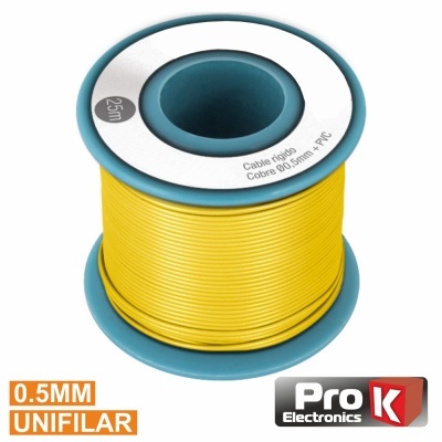 Cabo Unifilar Amarelo 0,5Mm Rolo 25M Prok