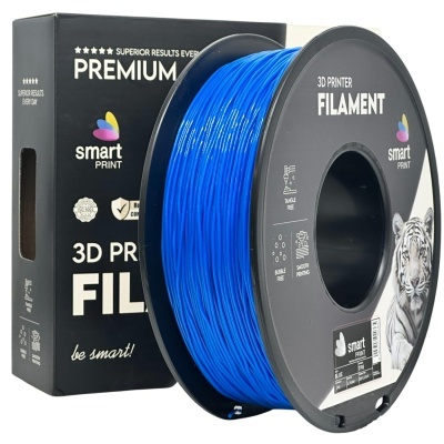 Filamento azul para impressora 3D em carretel com embalagem smart PRINT preta