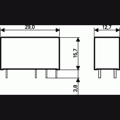 Relé eletromagnético DPDTUbobina: 12VDC 8A 8A/250VAC PCB