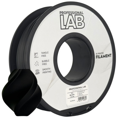 Rolo de filamento preto para impressora 3D PROFESSIONAL LAB com rótulo branco