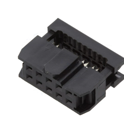 conector elétrico preto de plástico com entradas para pinos metálicos