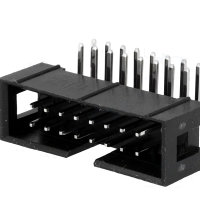 Conector elétrico macho de 12 pinos preto com pinos metálicos