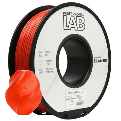 Rolo de filamento vermelho para impressora 3D e objeto impresso com o filamento