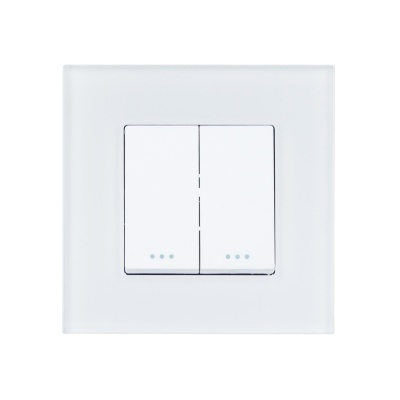 Interruptor Duplo com Moldura PC Modern - Cor : Branco