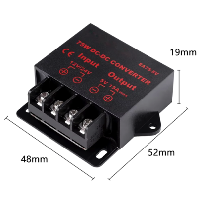 Conversor DC-DC Buck Converter entrada 12V ou 24V e saída 5V 3A