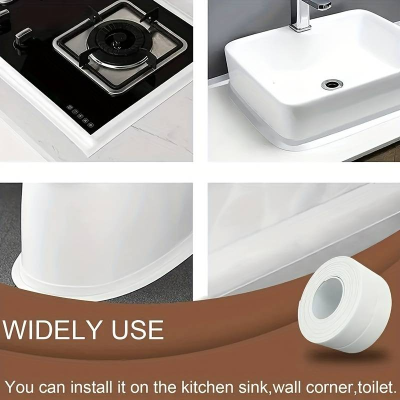 Rolo de fita adesiva branca para vedação em diferentes aplicações domésticas