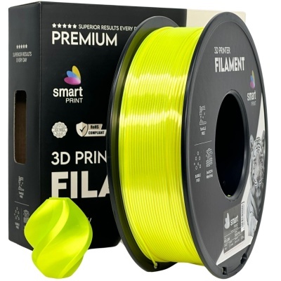 Carretel de filamento amarelo fluorescente para impressora 3D com embalagem preta da marca smart PRINT