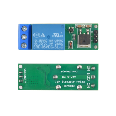 Módulo relé biestável alimentação 6 a 24Vdc Módulo relé biestável alimentação 6 a 24Vdc