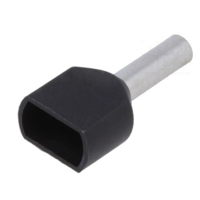 Ponteira Isolado dupla preta 16 AWG 1,5mm2