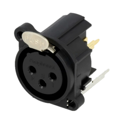 Conector elétrico preto Amphenol com tampa PUSH