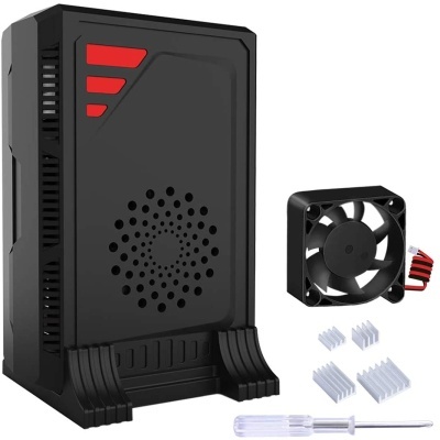 Caixa para raspberry pi 4 Model B com ventilador e dissipadores