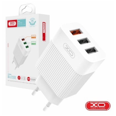 Alimentador 3 USB-A 5V QC3.0 2.1A Branco XO carregador USB