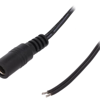 Cabo Jack DC 2x0,5mm2 cabos DC 5,5/2,5 macho comprimento cabo 23cm