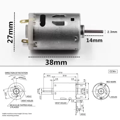 Motor 12V 9800 rpm RS-385 (5Vdc a 12Vdc)