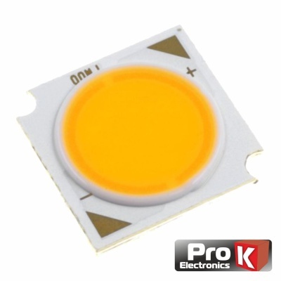 Chip LED quadrado branco com superfície circular amarela e texto I MUD