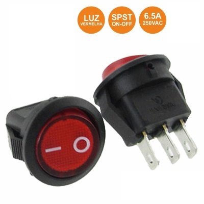 Interruptor basculante com luz  16A-250V SPST  On-Off