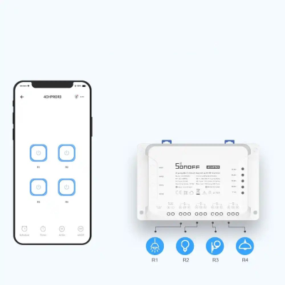 Módulo 4 Interruptores Inteligentes Wifi 4Chr3 Sonoff