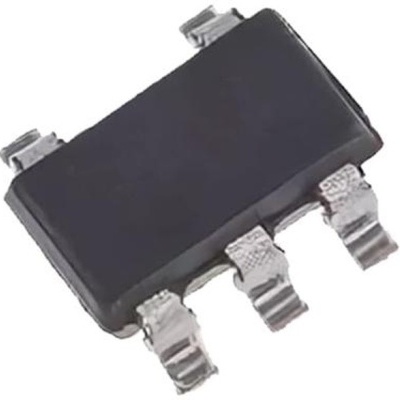 Componente eletrônico preto com terminais metálicos sobre fundo branco