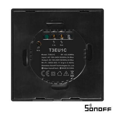 Interruptor Parede Tátil Wifi+Rf 1 Gang Sonoff