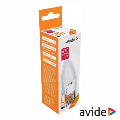 Embalagem de lâmpada LED Avide 470 lúmen 6W base E27