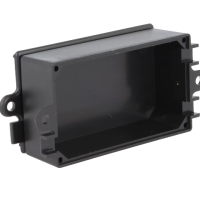 Caixa plástica X: 38mm  Y: 65mm  Z: 22mm  com fixação  ABS  preta