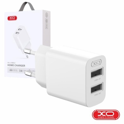 Carregador 2x USB-A 2.4A Branco XO