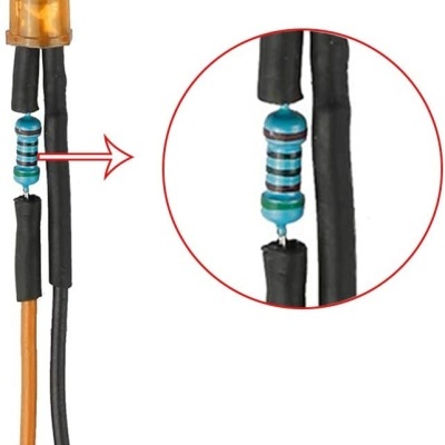 Led 5mm 12V Laranja cabo de 20cm