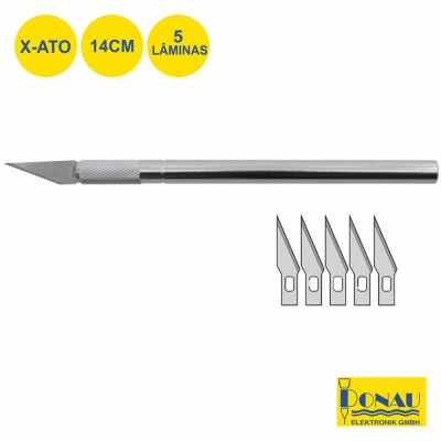 Conjunto Cortador C/ 5 Lâminas Precisão E Punho Metal Donau